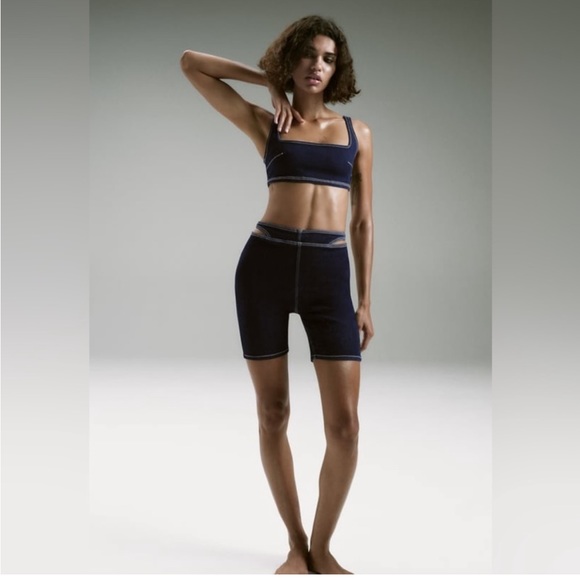 Zara Stretch Denim Bra Top NEW - Picture 3 of 8